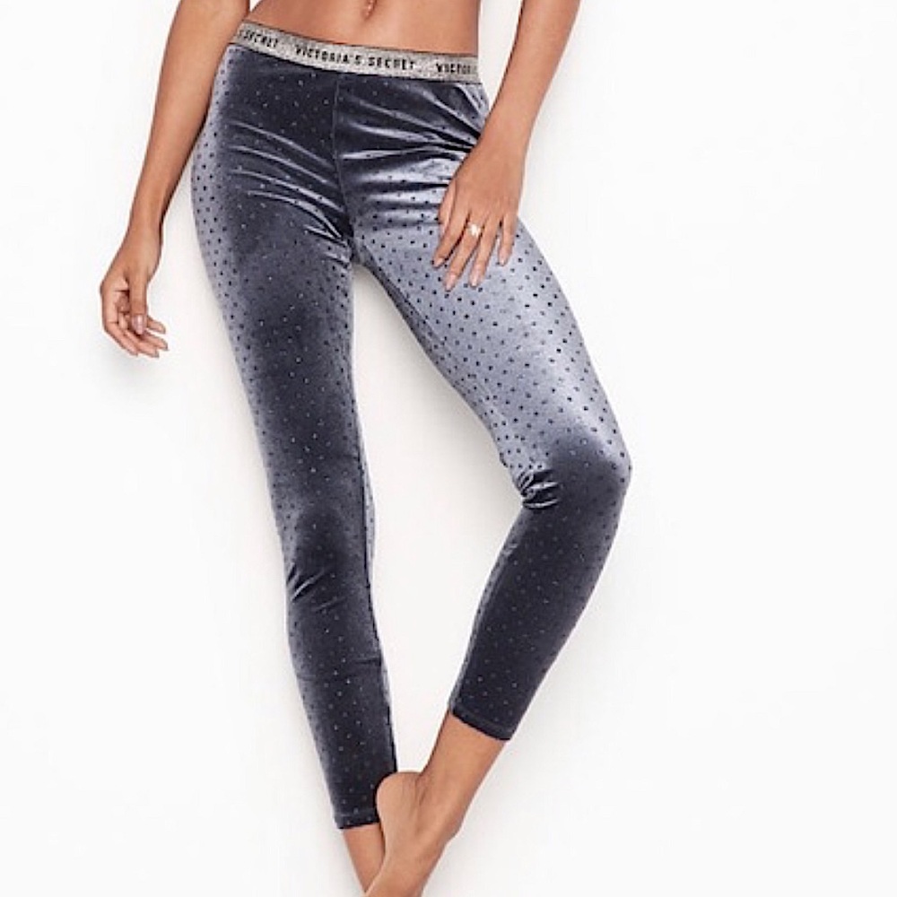 Victoria Secret blue velvet leggings